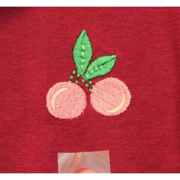 2006 Gymboree Cherry Pie Shirt sz 7 NWT Polo Red Ruffled Sleeves Embroidered - Picture 2 of 9